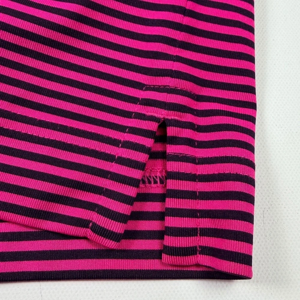 Cutter & Buck Polo Shirt Mens Medium Pink‎ Striped Excellent Short Sleeve Golf